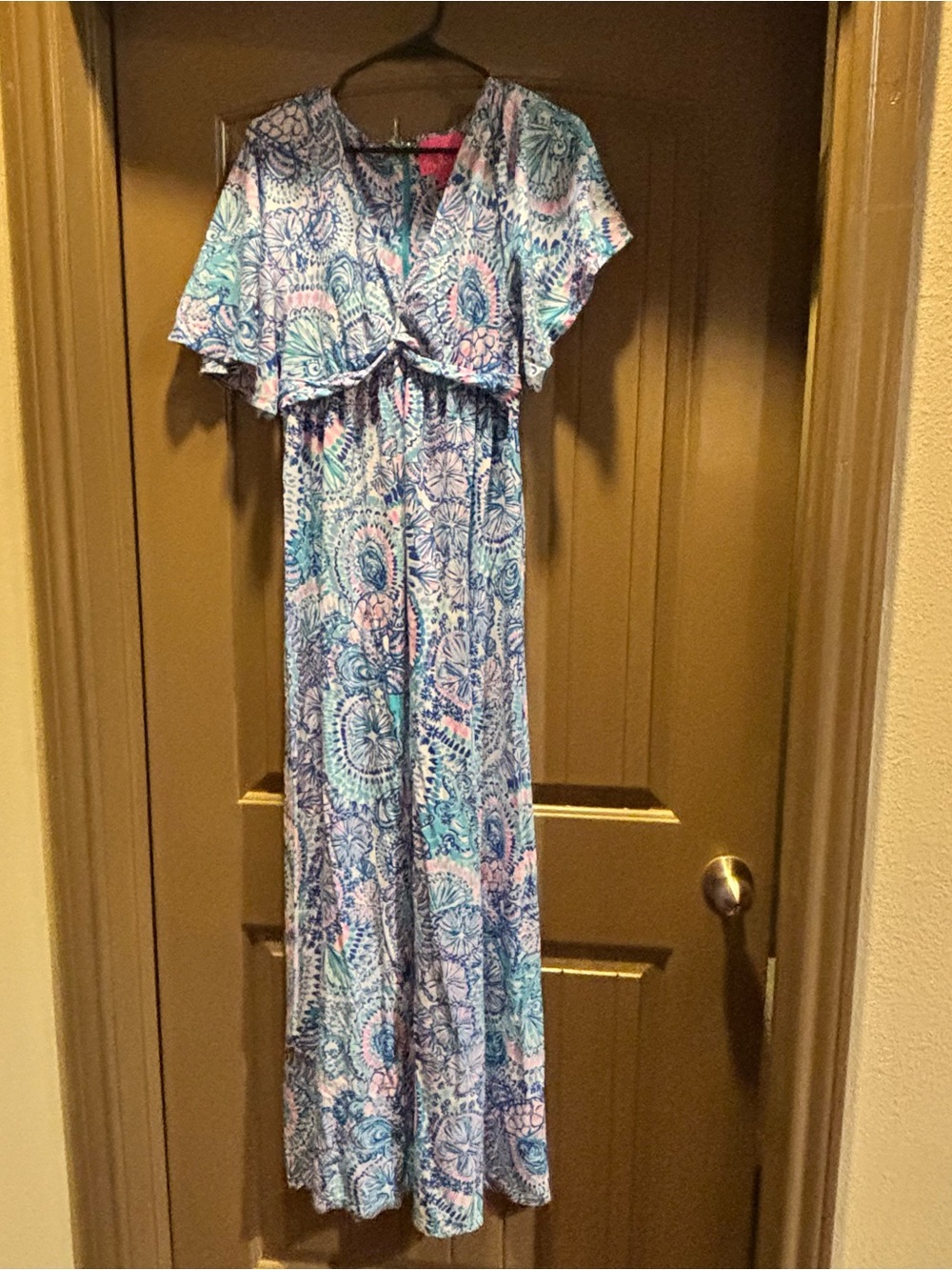 Lilly Pulitzer Minka Maxi Dress Blu Grotto Size 4 - Picture 6 of 9